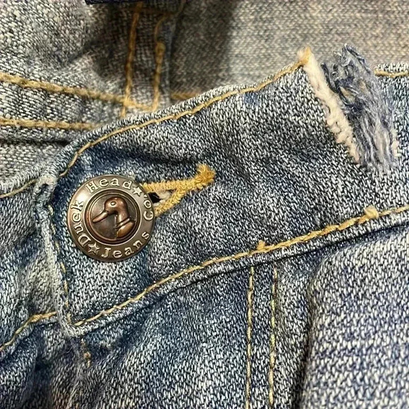 Duck Head Juniors 13 Distressed Faded Bleached Cuffed Light Wash Capri Jeans - Picture 8 of 9